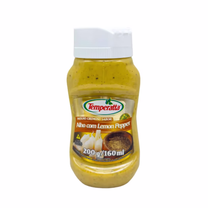 Molho cremoso alho com lemon pepper Temperatta para carnes e aves.