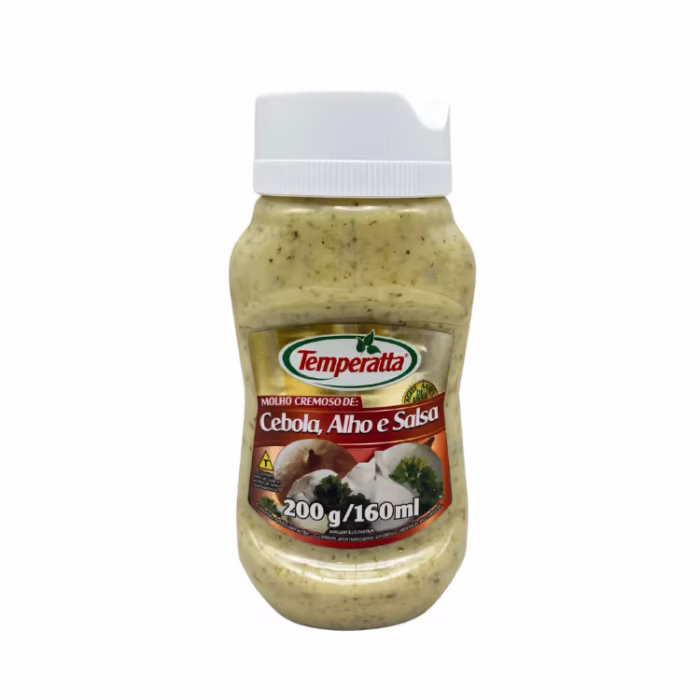 Molho Cremoso Cebola, Alho e Salsa Temperatta 200g Molho cremoso sabor cebola, alho e salsa Temperatta para sanduíches.