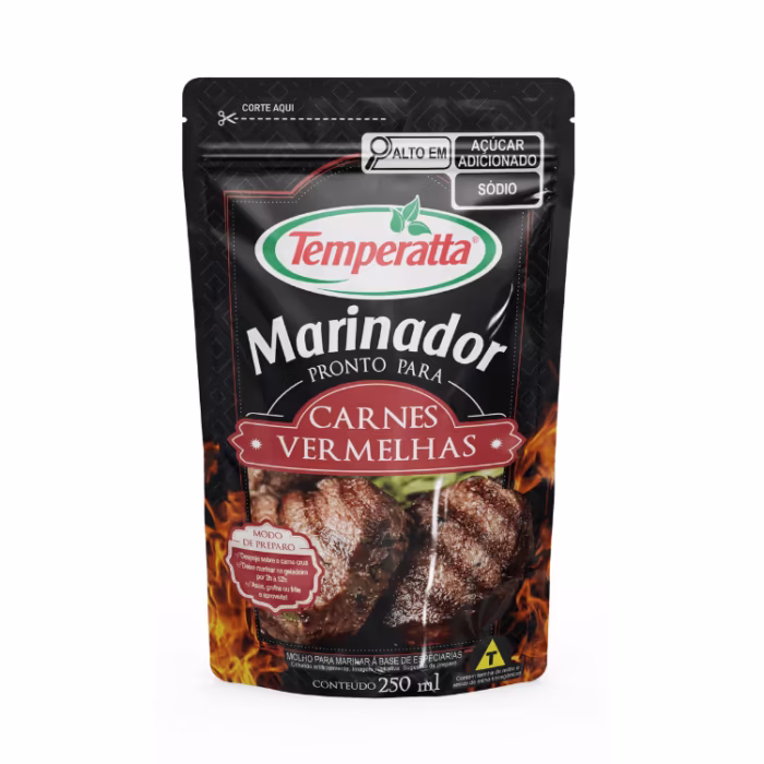 Marinador líquido para carnes vermelhas Temperatta lançamento 2026.