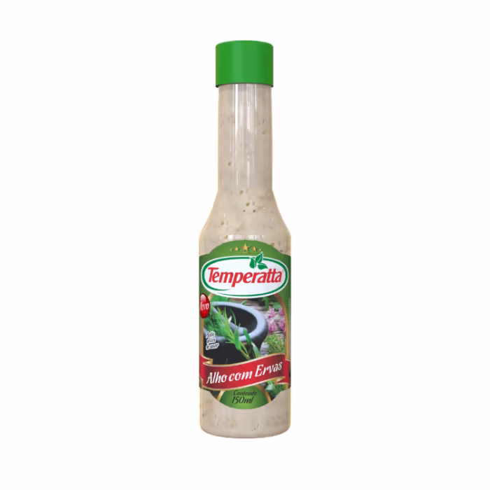 Molho de alho com ervas finas Temperatta para saladas e carnes.